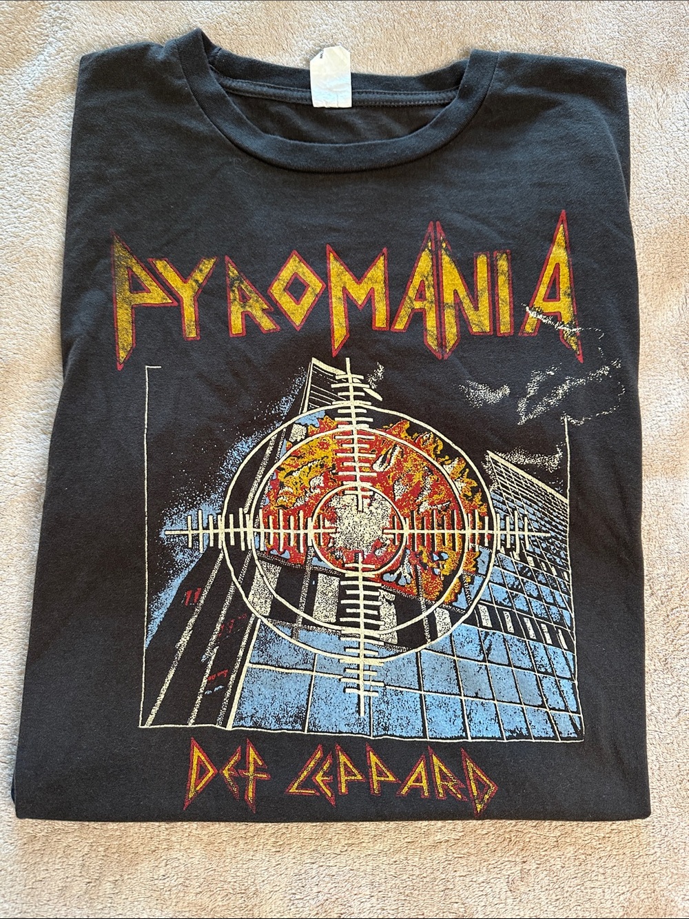 Def Leppard Pyromania Black Graphic Band Tee